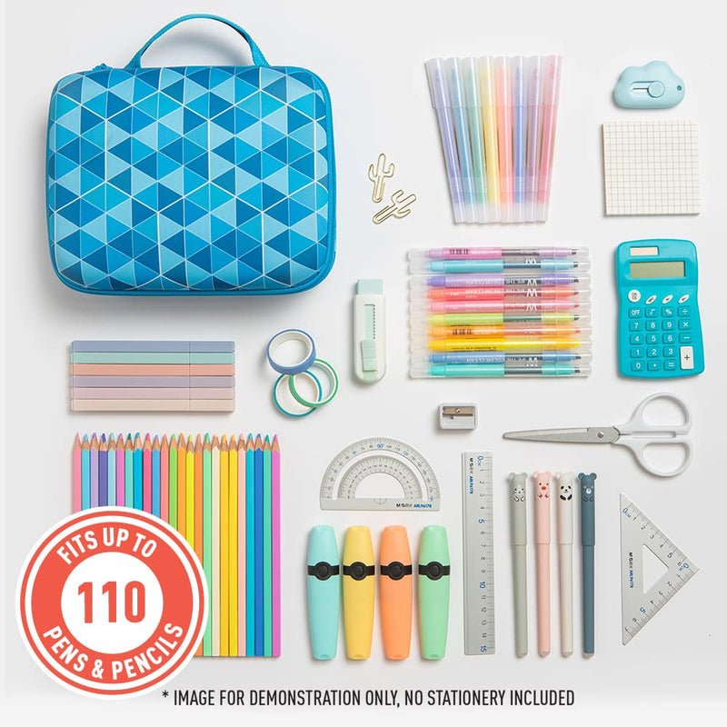 [Australia - AusPower] - ZIPIT Colorz Large Pencil Box, Holds Up to 110 Pens, Durable Storage Container for School and Office Supplies, Secure Zipper Closure (Blue) Jumbo Box Blue 