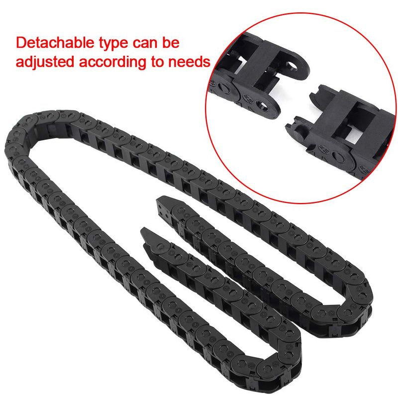 [Australia - AusPower] - BCZAMD 10X11mm Drag Chain Semi Enclosed Type Adjustable Cable Wire Carrier Black 1M Plastic Flexible Nested Drag Chain Cable Track for 3D Printer CNC Router Mill 
