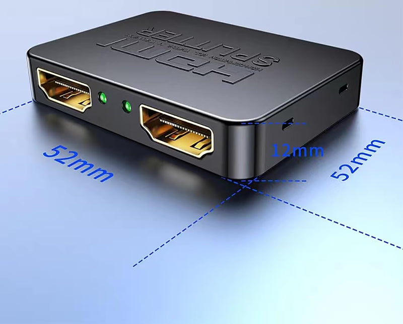 [Australia - AusPower] - HDMI Splitter 1 in 2 Out 4K@60Hz(with HDMI Cable 3.3ft), HDMI Switch Splitter for Dual Monitors Only Duplicate/Mirror Screens, for Laptop, TV Box, Support HDMI 2.0b, HDCP2.2, Full HD 1080P 3D 