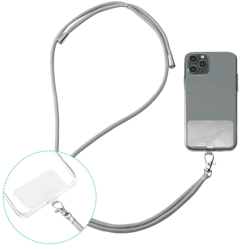 [Australia - AusPower] - 3 Pieces Nylon Neck Crossbody Lanyard Universal Phone Lanyard Detachable Phone Safety Tether Adjustable Phone Neck Strap Black, White, Grey 
