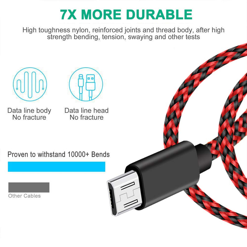 [Australia - AusPower] - Micro USB Cable,6FT Long Fast Charging & Sync Cord for Android Charger,Kindle,Xbox One,PS4,Fire Tablet,Alcatel,Micro USB Braided for Samsung Charger Cord Galaxy S7 Edge/S4,Note 5/4,J7 J5 J3 Tab A 