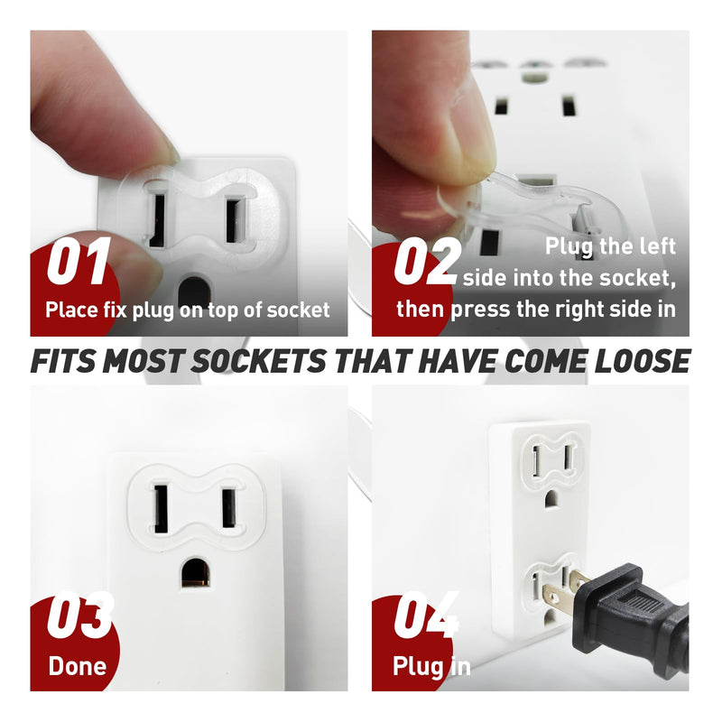 [Australia - AusPower] - Loose Outlet Fix Plug - Ensure Secure Connection for Power Plugs - Socket Extender Prevents Loose Socket Issues - Easily Fix Loose Outlets - Won't Fall Out or Cut Off Electricity - 15 Packs 