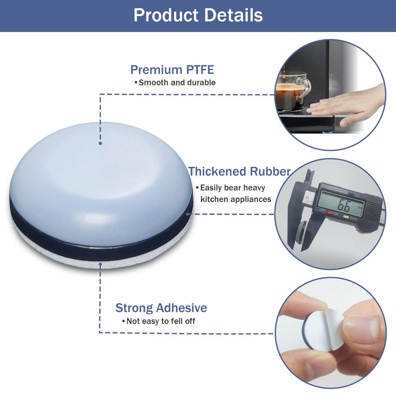 [Australia - AusPower] - Vasterqua 24Pcs Appliance Sliders, 3/4â€ Small Self-Adhesive Appliance Sliders for Heavy Kitchen Appliances, Slide Smooth on Countertop, Compatible with Most Kitchen Appliances 