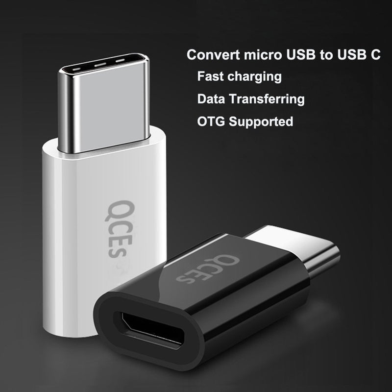 [Australia - AusPower] - USB C Fast Charging Adapter 4Pack, QCEs Micro USB to USB C Convert Connector Charger Compatible with Samsung Galaxy S8 Plus S9 S10 S9+ S10+ Note 8/9, Google Pixel 2/3 XL LG V40 V30 V20 G7 G6 G5 More 4 