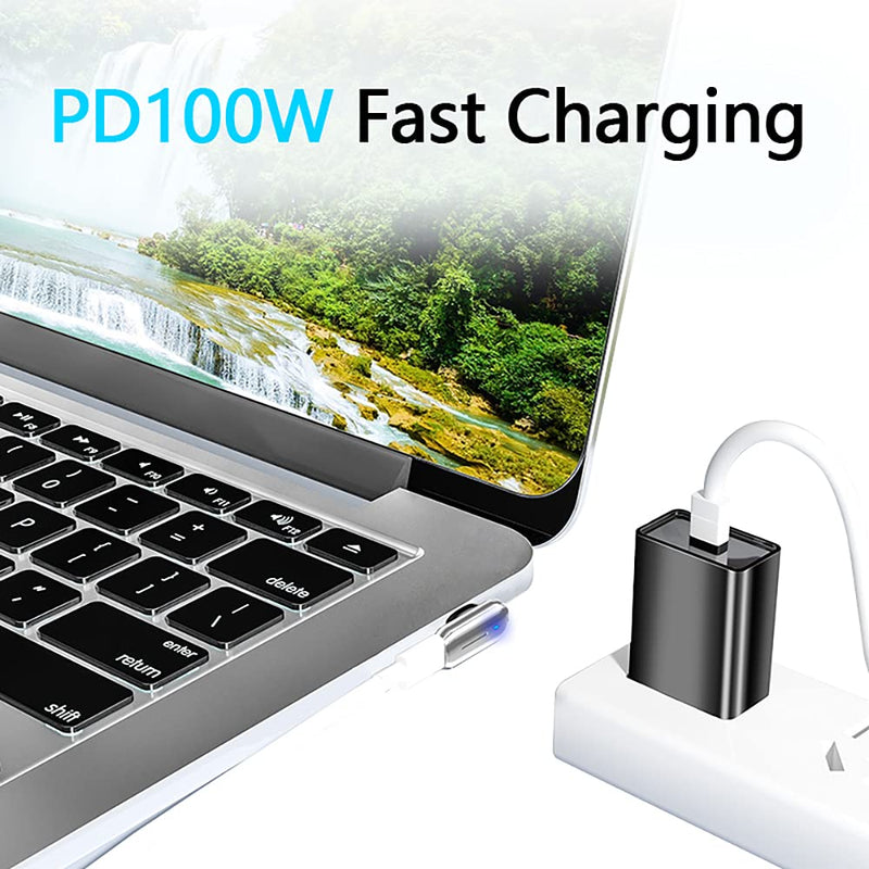 [Australia - AusPower] - aucon Magnetic USB C Adapter, 24Pins Type C Connector, PD 100W Fast Charging 10Gbs Data Transfer, Silver 
