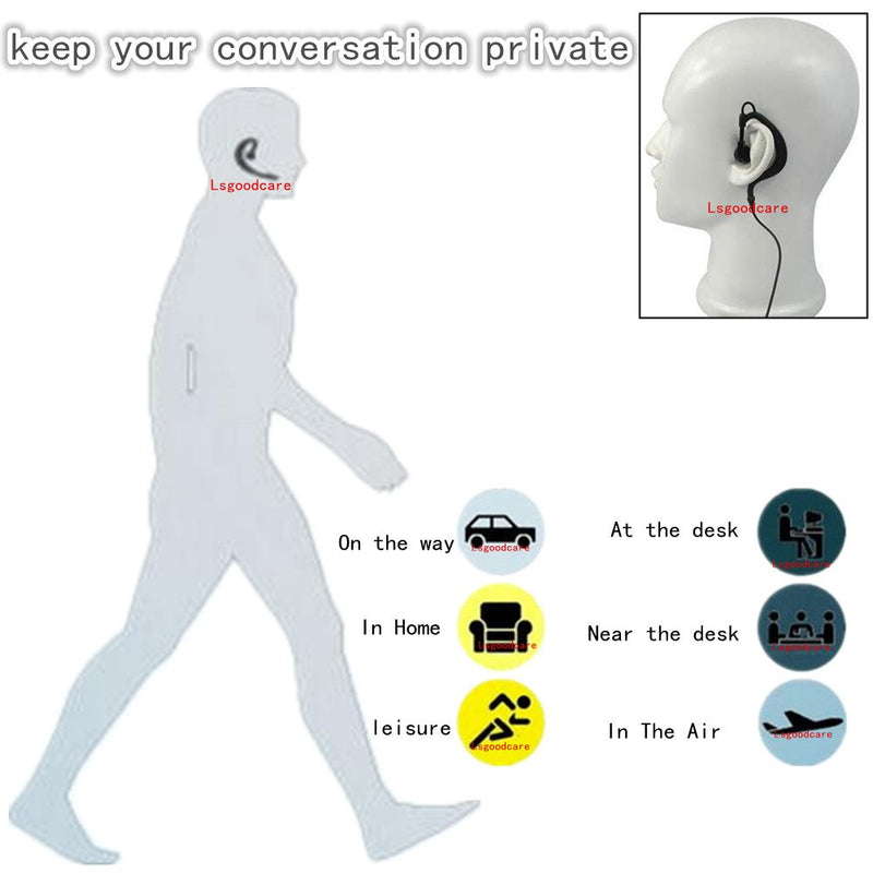 [Australia - AusPower] - 2 Pin Advanced G Shape Earhook Police Earpiece Headset Earphone PTT and Mic Compatible for Motorola Two Way Radio CP040 CP200 CP100 CLS1110 GP2000 VL50 Security Walkie Talkie Pack,Lsgoodcare black5 