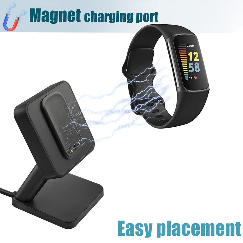 [Australia - AusPower] - Replacement Charger Dock Compatible with Fitbit Luxe/Charge 5,Magnetic Charging Stand with USB Charger Cable Fit for Fitbit Luxe/Charger 5 Smartwatch,3.3 Feet Charger Cord 