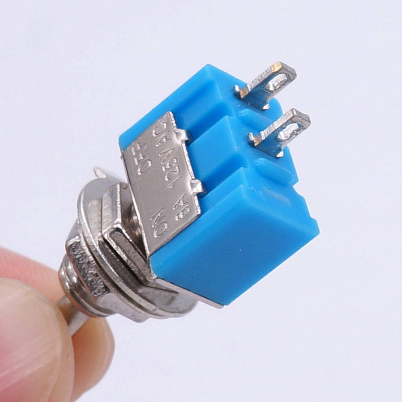 [Australia - AusPower] - Taiss 10PCS SPST Mini Toggle Switch 2 Pin 2 Position ON/Off Miniature Toggle Switch 6A 125V Toggle Switch MTS-101 2 Pin ON/Off 