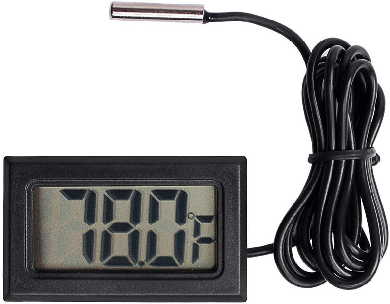 [Australia - AusPower] - Organizer 3pcs Black Digital LCD Thermometer Temperature Monitor with External Probe for Fridge Freezer Refrigerator Aquarium (Fahrenheit) 