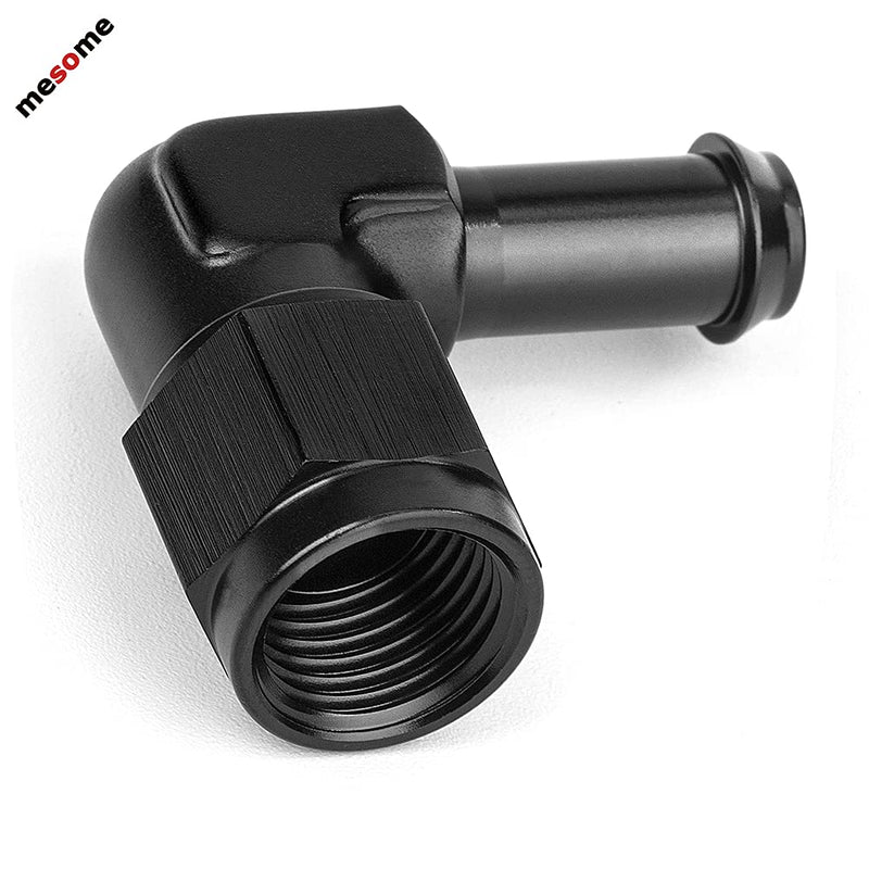 [Australia - AusPower] - mesome Female AN6 To 3/8" 3/8 inch 9.52mm Barb 90 Degree Swivel Hose Fitting Aluminum Hose Barb Fuel Line Adapter Black Anodized (6AN to 5/16, Black) 6AN to 5/16 