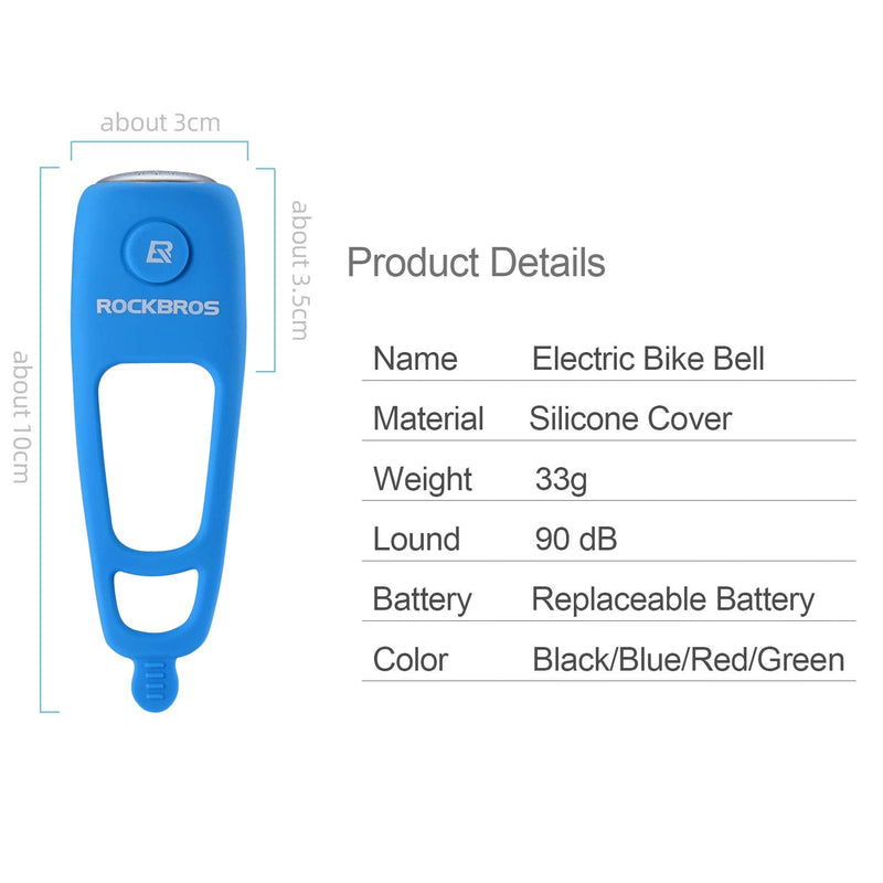 [Australia - AusPower] - Rock BROS Electra Bike Bell 90dB Electric Cycling Bells Horn Loud Bicycle Horns Water-Resistant 3 Sound Modes Bike Bells Black 