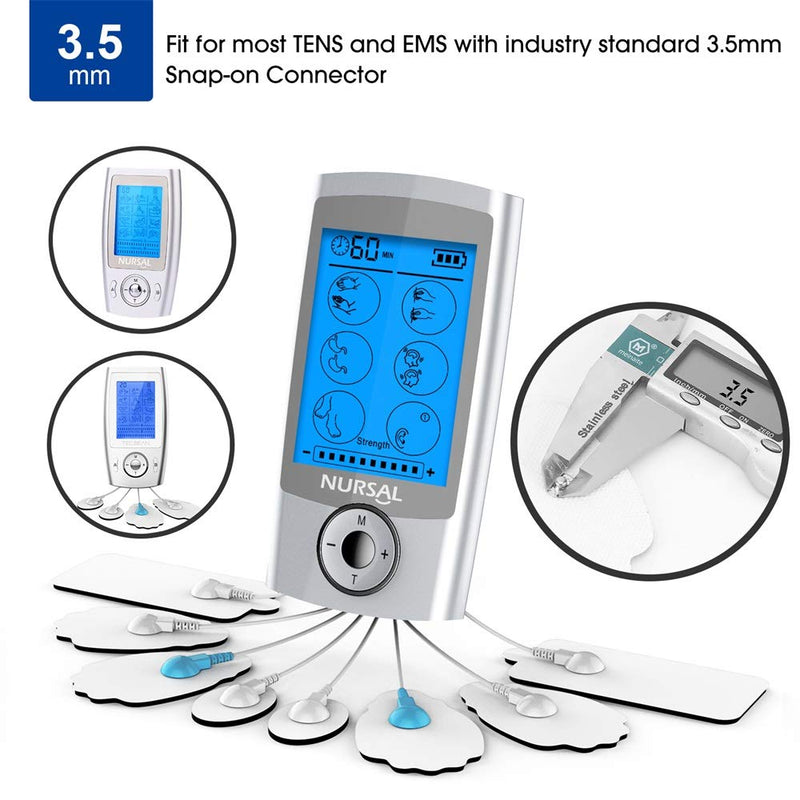 [Australia - AusPower] - TENS/EMS Unit Pads 20 Pack Snap Electrode Pads NURSAL Tens Unit Replacement Pad (Not Fit NURSAL Blue Tens) Reuse More Than 30 Times 