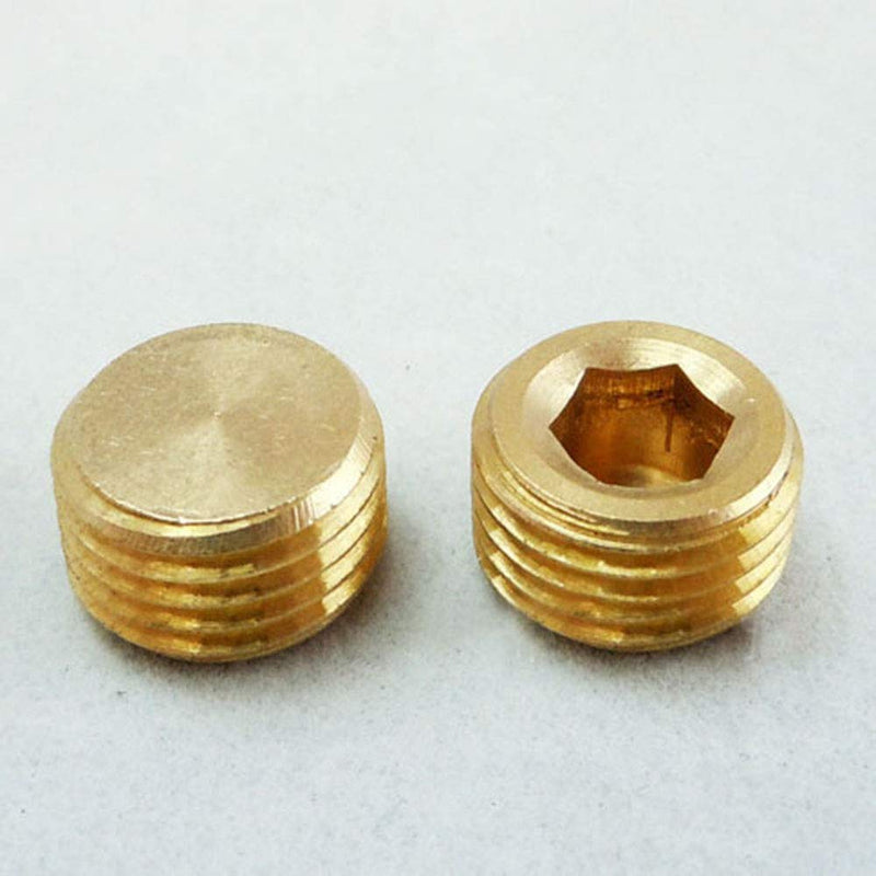 [Australia - AusPower] - ALLPEN  20pcs Brass Pipe Fitting,1/8" 1/4" 3/8" 1/2" NPT Brass Internal Hex Thread Socket Pipe Plug Set 