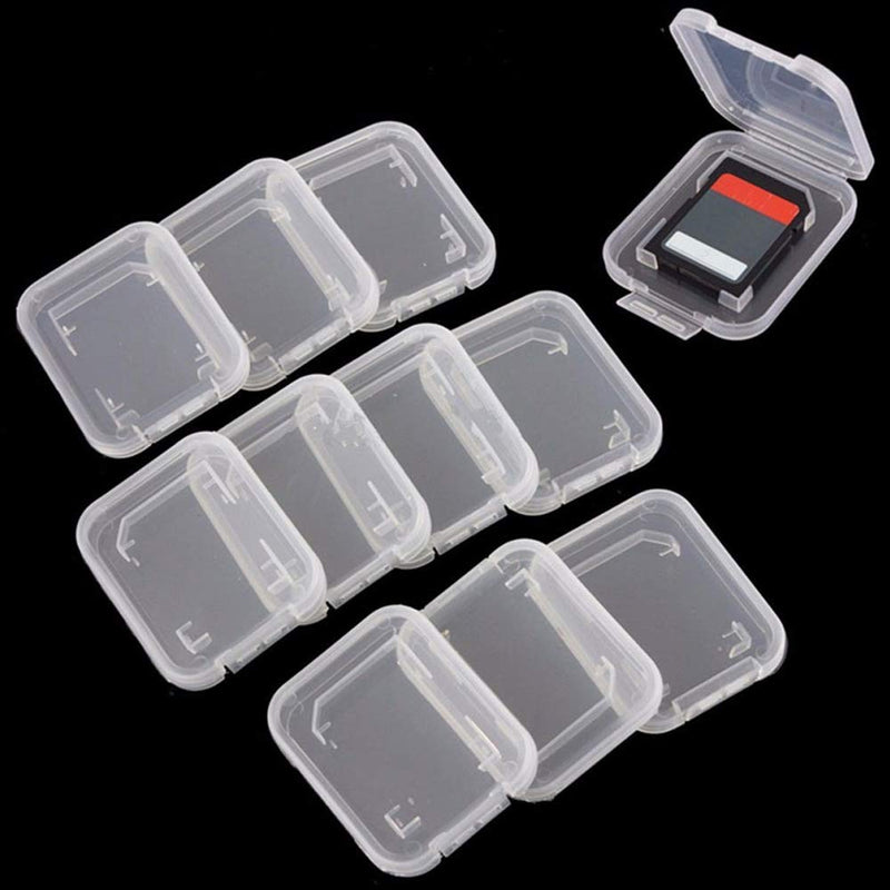 [Australia - AusPower] - 10 Pcs Plastic Memory Card Storage Case Compatible with SD MMC/SDHC PRO Duo White 