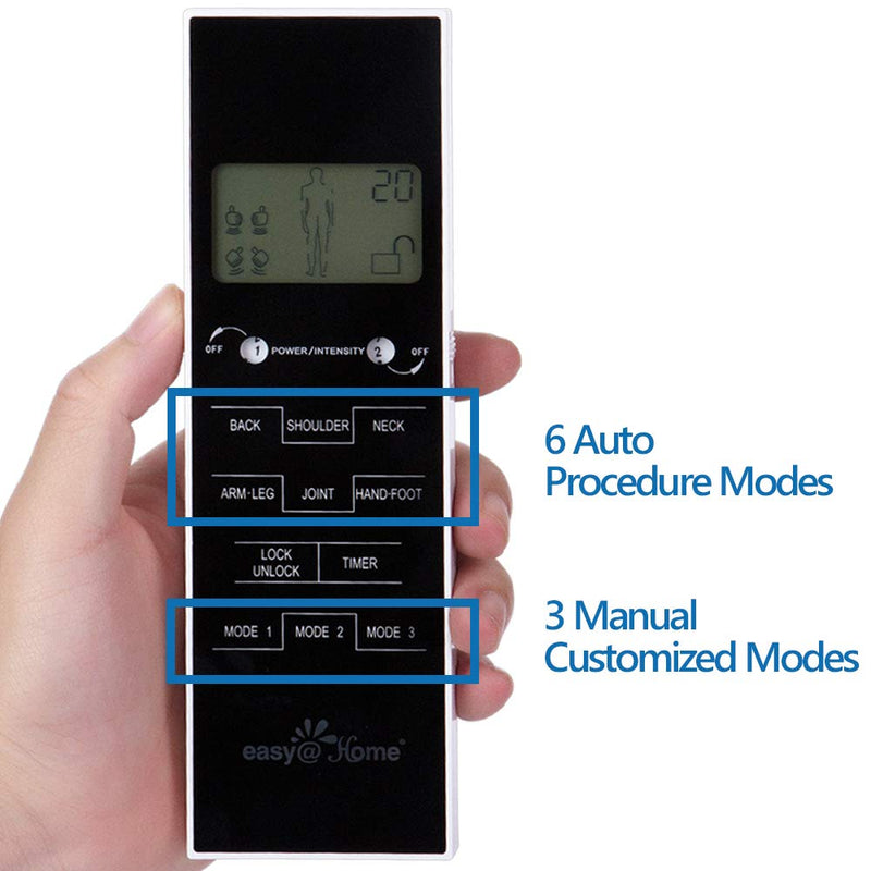 [Australia - AusPower] - TENS Unit Muscle Stimulator, Easy@Home Electronic Pulse Massager,EMS TENS Machine,Pain Relief therapy Pain Management Device,Backlit LCD Display, OTC Home Use - FSA Eligible Handheld , EHE010 