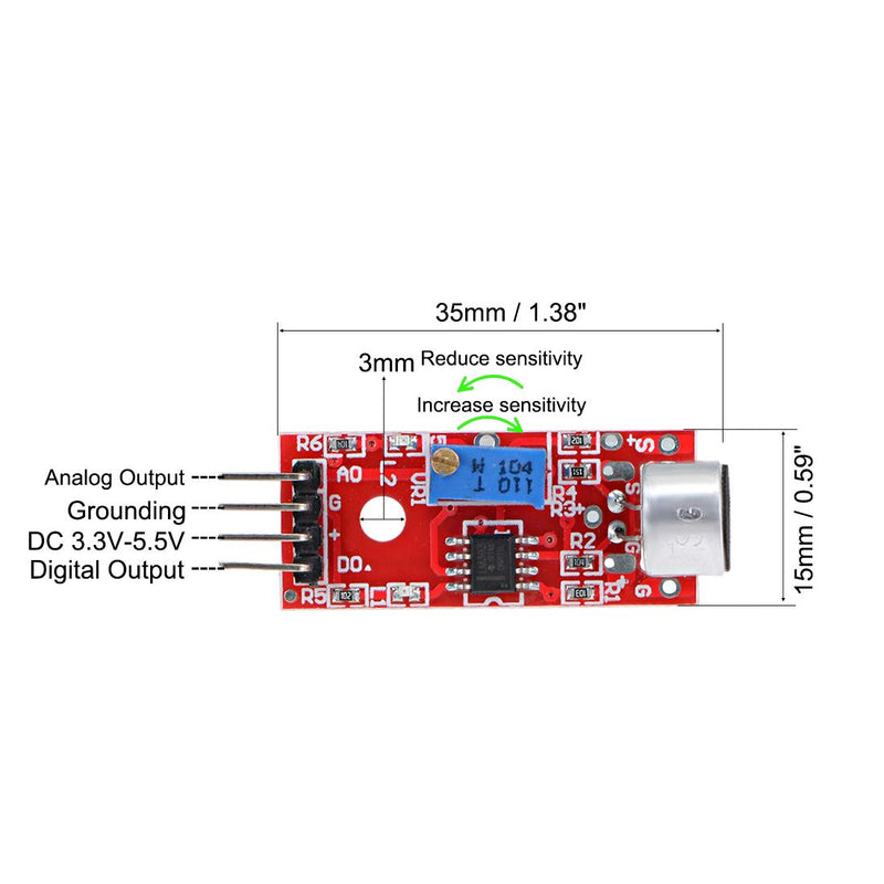 [Australia - AusPower] - uxcell Sound Microphone Sensor Detection Module with DO AO for Arduino UNO R3 AVR PIC 3pcs 