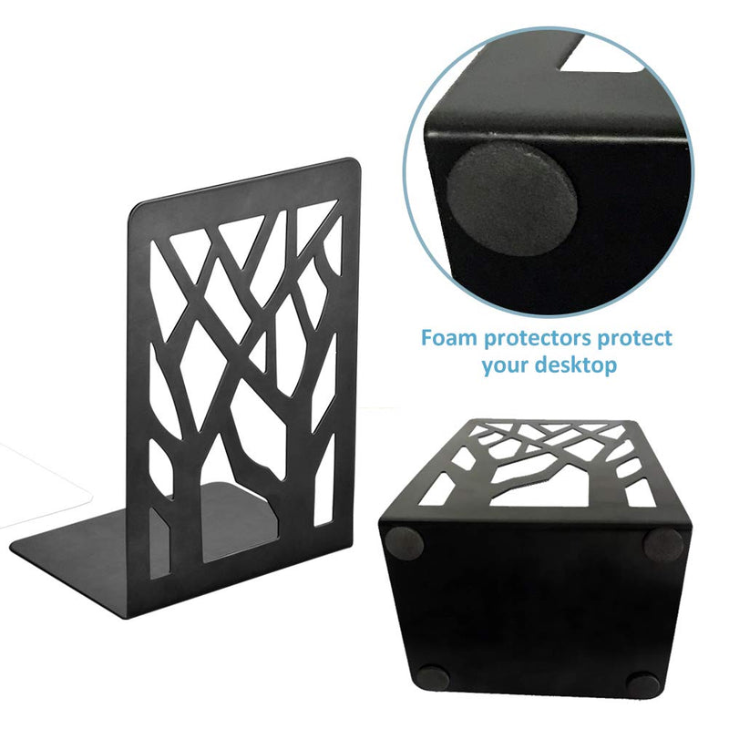[Australia - AusPower] - Book Ends, Bookends, Book Ends for Shelves, Bookends for Shelves, Bookend, Book Ends for Heavy Books, Book Shelf Holder Home Decorative, Metal Bookends Black 1 Pair, Bookend Supports, Book Stoppers 