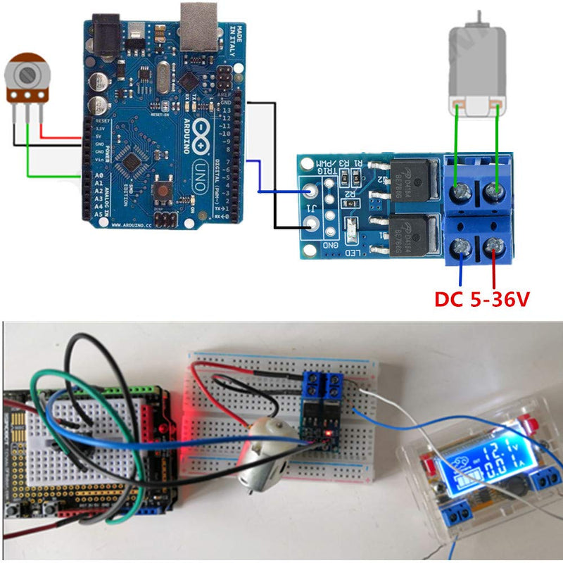 [Australia - AusPower] - Anmbest 5PCS DC 5V-36V 15A(Max 30A) 400W Dual High-Power MOSFET Trigger Switch Drive Module 0-20KHz PWM Adjustment Electronic Switch Control Board Motor Speed Control Lamp Brightness Control FET 1 