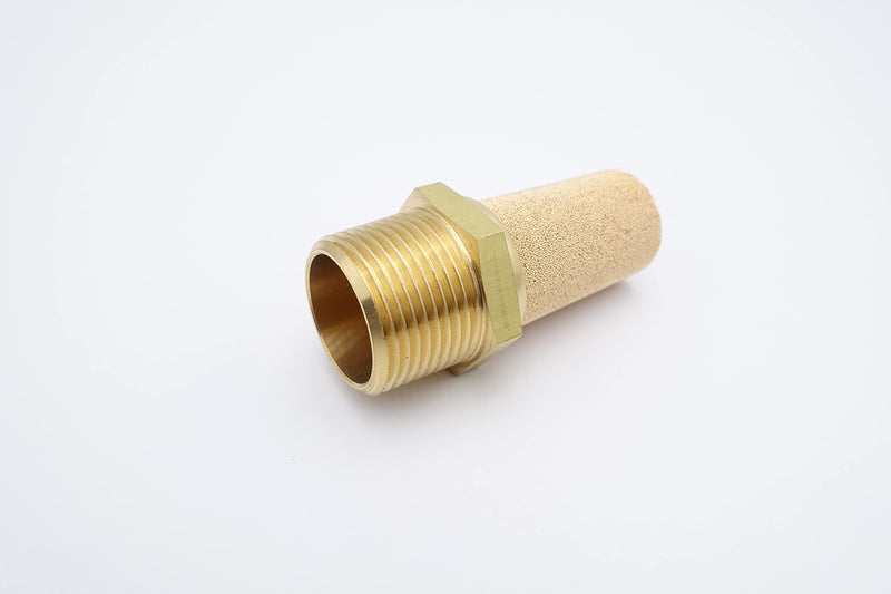[Australia - AusPower] - IVLPHA Pneumatic Air Muffler, Sintered Bronze Brass Muffler Filter 1" Male NPT Pneumatic Noise Reduce Air Solenoid Valve Silencer Fitting (Pack of 1) 1 inch mNPT B-Type 