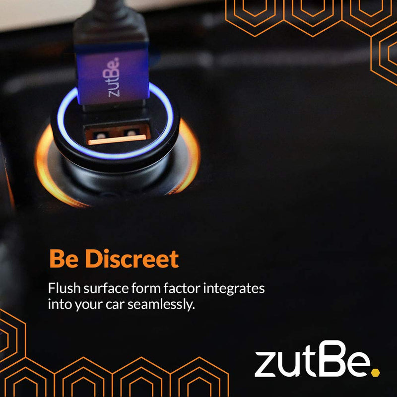 [Australia - AusPower] - zutBe Dual USB-A 36W with one QC 3.0 Compact Metal Fast Car Charger for iPhone 13 12 SE 11 X 8 7 & iPad; Samsung Galaxy S20 S1 Note OnePlu, Pixe, & More [Be Charitable, Durable, Confident] 