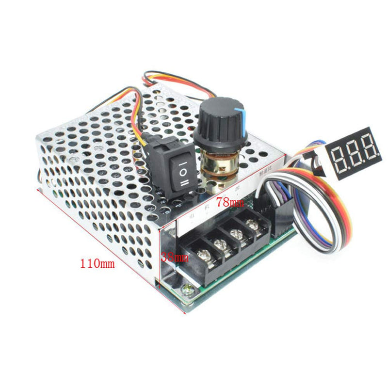 [Australia - AusPower] - tatoko DC Motor Speed Controller 10V-55V 12V 24V 36V 40A Stepless DC Motor Speed Controller with Forward-Brake-Reverse Switch,Ajustable Potentiometer &Digital Display 