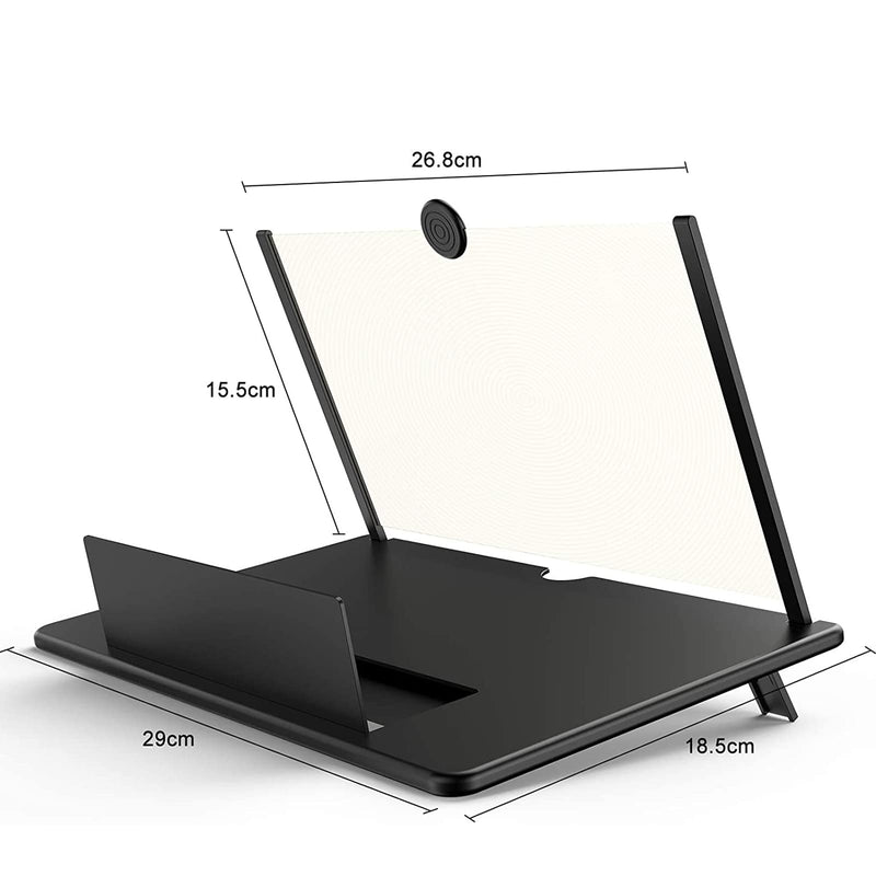 [Australia - AusPower] - 14 Inch Screen Magnifier for Cell Phone - Foldable Phone Screen Magnifier for Movie Video Live, Universal Screen Amplifier for All Smartphone, Black 