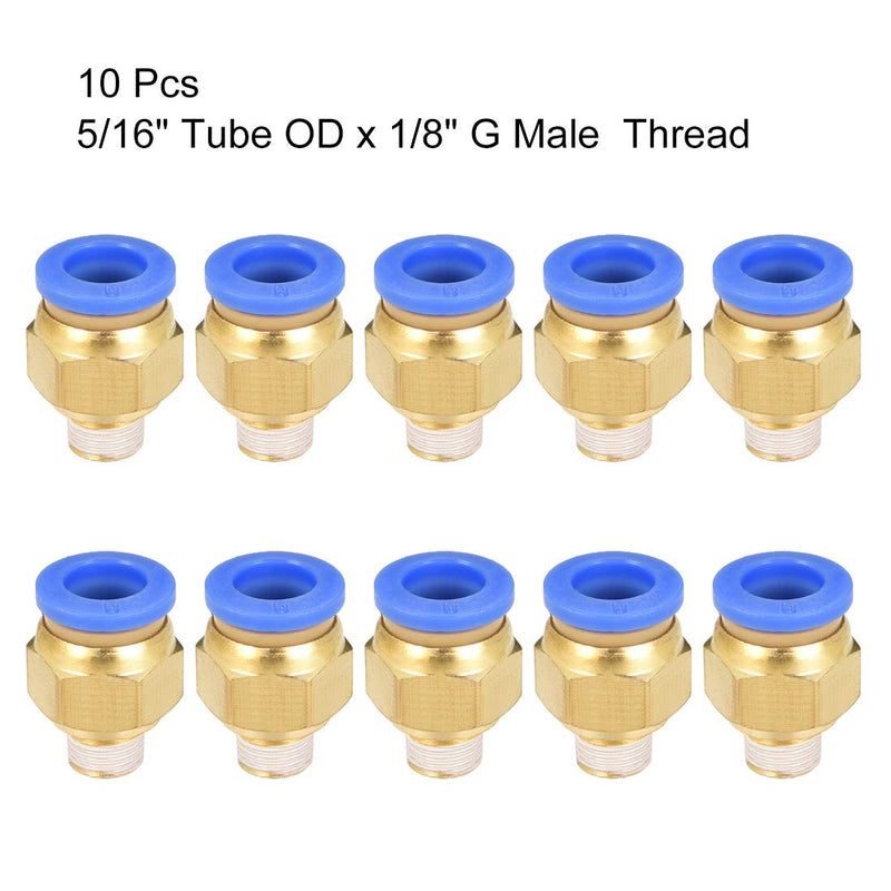 [Australia - AusPower] - uxcell Straight Pneumatic Push to Quick Connect Fittings G1/8 Male x 8mm Tube OD 10pcs 