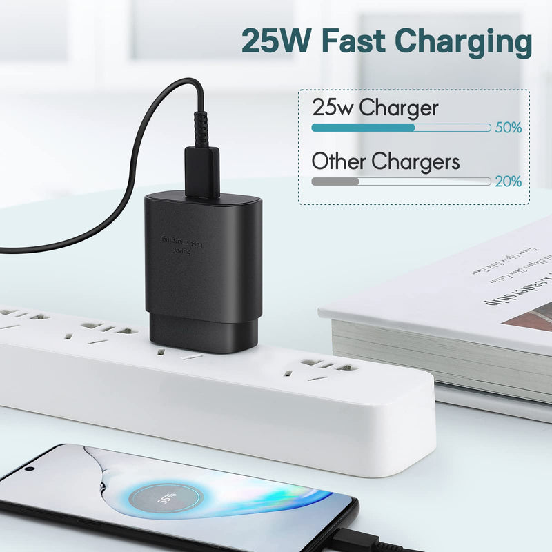 [Australia - AusPower] - USB Type C Charger Block, 25W Super Fast Charger for Samsung Galaxy, S22/S22 Ultra/S22+, S21/S21 Ultra/S21 Plus, Z Fold 3 5G, S20/S20 Plus/S20 Ultra, Note 10/10 Plus, Note 20/20 Ultra 