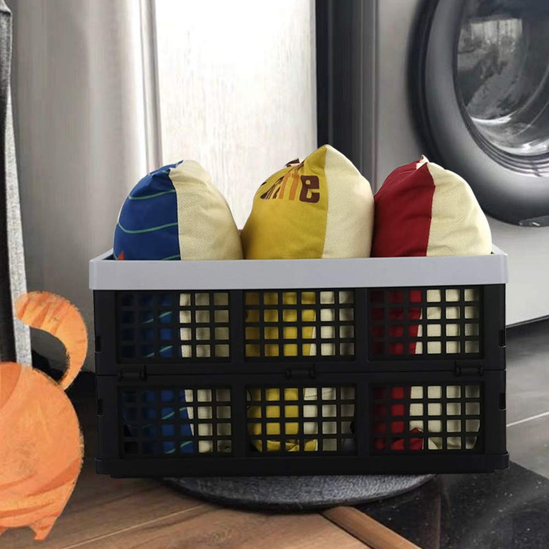 [Australia - AusPower] - Doryh 34 Quart Plastic Crates, Collapsible Storage Crates/Stackable Storage Container Basket, 2-Pack 