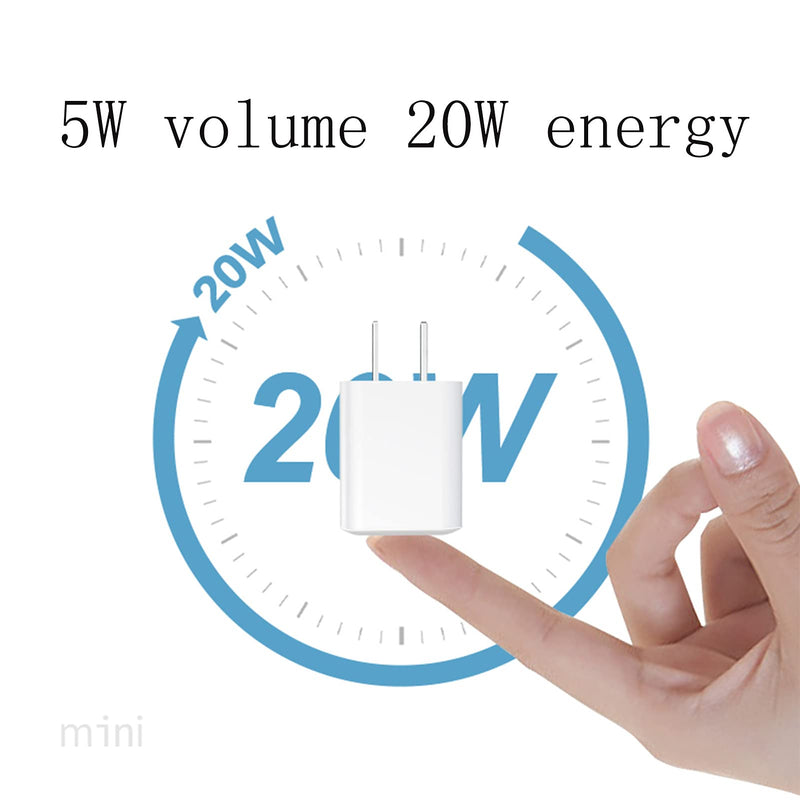 [Australia - AusPower] - 20W USB-C Fast Charger, Mini PD Type-C Power Adapter,Small USB-C Wall Charger Compitible with Smart Phone and Tablet White(20W&PD) 