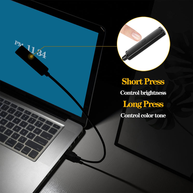[Australia - AusPower] - USB Reading Light, Laptop Light,Keyboard Light for Computer Adjustable Gooseneck, 3 Color x 3 Brightness USB Lamp/1pc + 3pcs Mini LED Lights (1 + 3) 