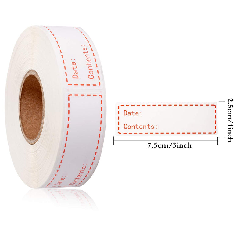 [Australia - AusPower] - 500 Pieces Food Freezer Labels 1 x 3 inches Self-Adhesive Removable Storage Refrigerator Food Date Labels Easy Clean Leaves No Residue (Red) Red 