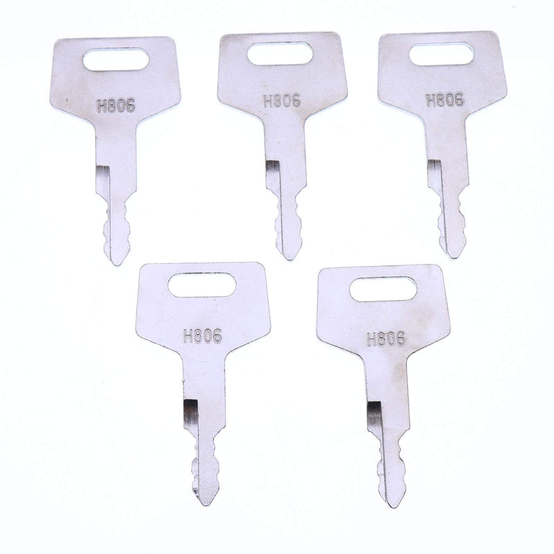 [Australia - AusPower] - YIQI 5 Ignition Keys H806 Heavy Equipment Keys for Takeuchi Hitachi Gehl New Holland Case 17001-00019 
