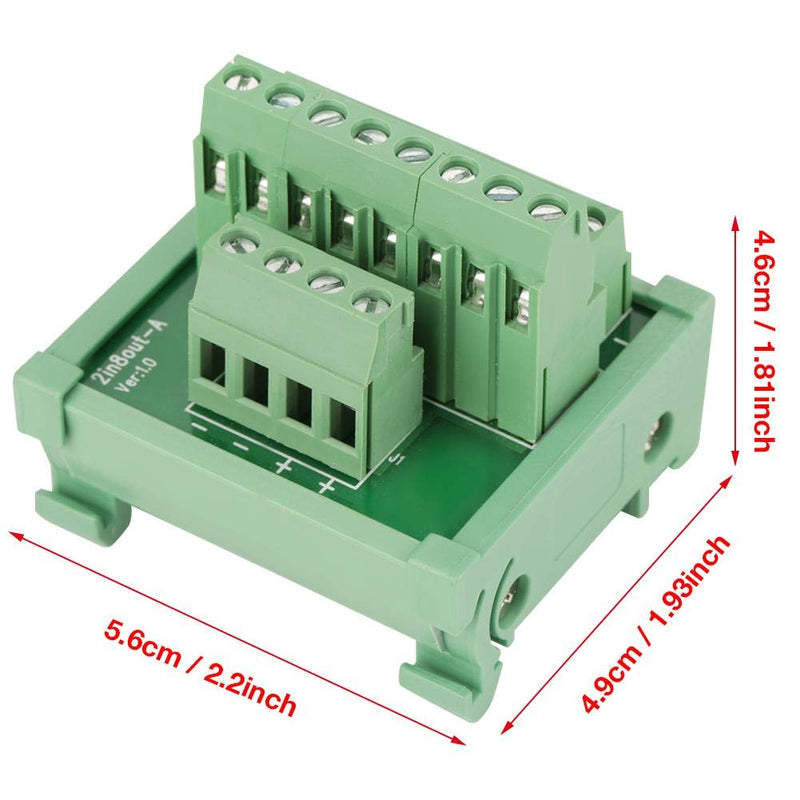 [Australia - AusPower] - Terminal Blocks Module, 2 in 8 Out DIN Rail and Panel Mounting Power Distribution Module Breakout Board 