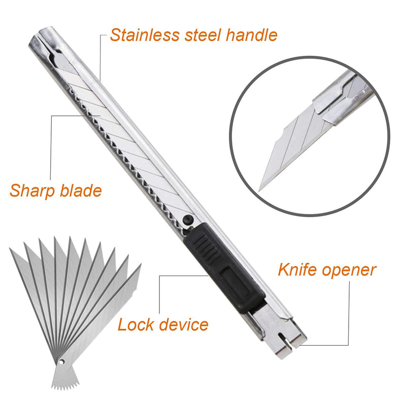 [Australia - AusPower] - 230 PCS Hobby Craft Knife Kit,215 PCS Precision Carving Blades with 2 PCS Craft Knife, Utility Knife with 11 PCS Art Blades, Scrapbooking Stencil for DIY Art Working Cutting 230PCS 