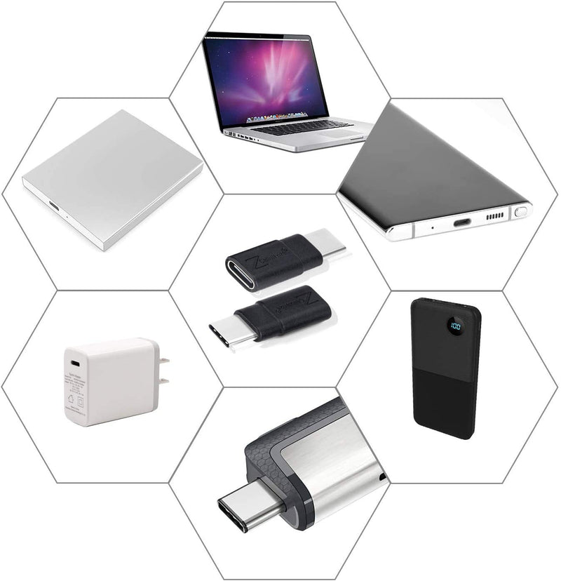 [Australia - AusPower] - Cellularize USB C Extender Adapter (2 Pack) 3.2/40Gbps Short Dock Extension Type-C 8K@60Hz PD 100W Low Profile Type-C Male to Female Thunderbolt QC & Data Transfer for USB-C Devices 2 Pack 