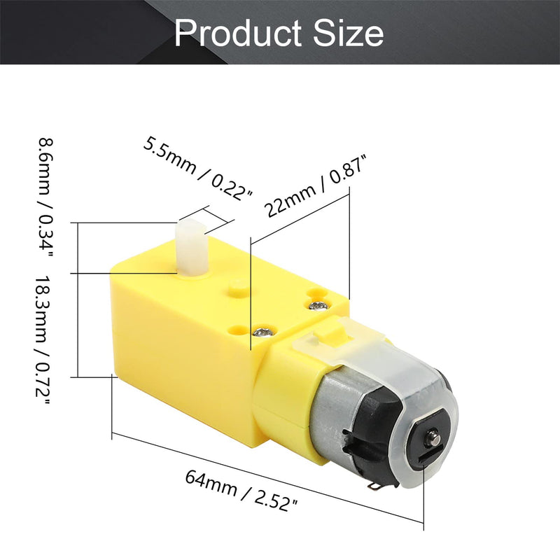 [Australia - AusPower] - Fielect 2Pcs DC Electric Motor 3-6V TT Motor 1:120 Gear Motor Dual Shaft for Arduino Smart Car Robot Toys Cars Chassis Models Vibration Products (I Shape) DC3-6V 1:120 RPM 2 