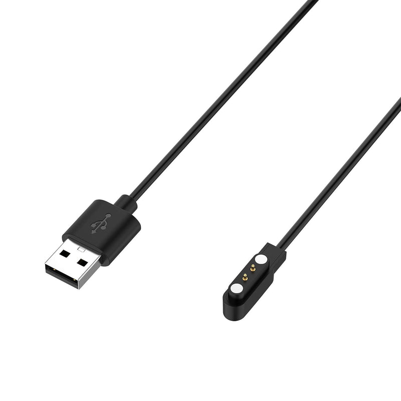[Australia - AusPower] - Replacement Charging Cable Compatible with LUOBA Smart Watch Charger Cable USB Portable Magnetic Charging Cord for LUOBA Charger Accessories (Black*2) Black*2 