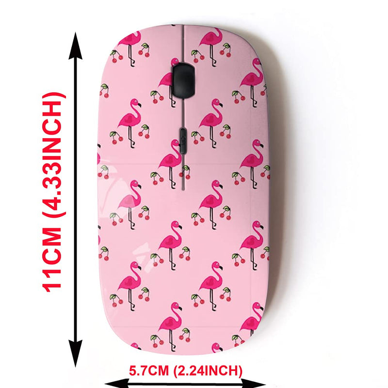 [Australia - AusPower] - 2.4G Wireless Mouse with Cute Pattern Design for All Laptops and Desktops with Nano Receiver - Pink Flamingos can 
