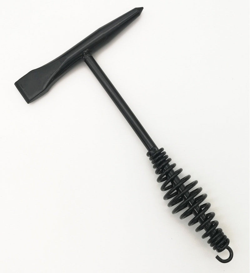 [Australia - AusPower] - VASTOOLS Welding Chipping Hammer with Coil Spring Handle,10.5",Cone and Vertical Chisel/ 10" Wire Brush(Free) Black 