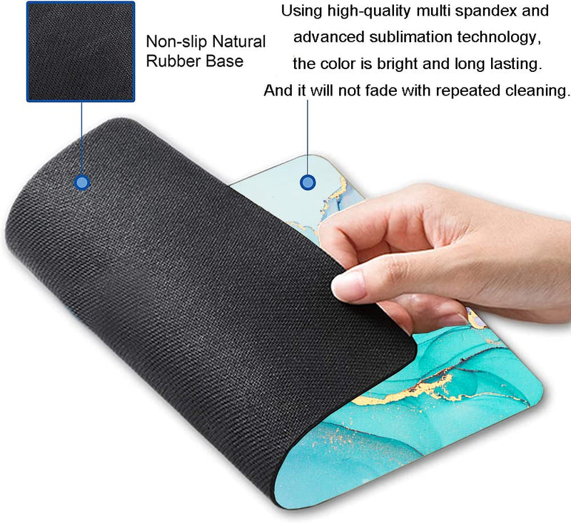 [Australia - AusPower] - Armanza Mouse Pad, Cyan Blue Marble Mouse Pad, Washable Square Cloth Mousepad for Office Laptop, Non-Slip Rubber Base Mouse Pads for Wireless Mouse, Computer Mouse Pads for Desk 01 Marble 