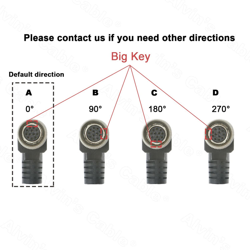[Australia - AusPower] - Alvin's Cables 12 Pin Hirose Female Right Angle to Open End Shield Cable for Sony Basler Cameras 3M Right Angle 12 Pin 