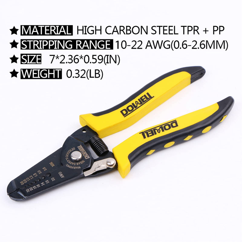 [Australia - AusPower] - DOWELL 10-22 AWG Wire Stripper Cutter Wire Stripping Tool And Multi-Function Hand Tool，Professional Handle Design And Refined Craftsmanship. 