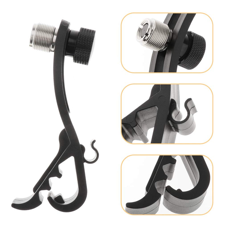 [Australia - AusPower] - Alnicov Black Drum Mic Shockproof Clamp Metal Movable Mount Kit Hard Groove Gear Universal Mic Clip Adjustable 