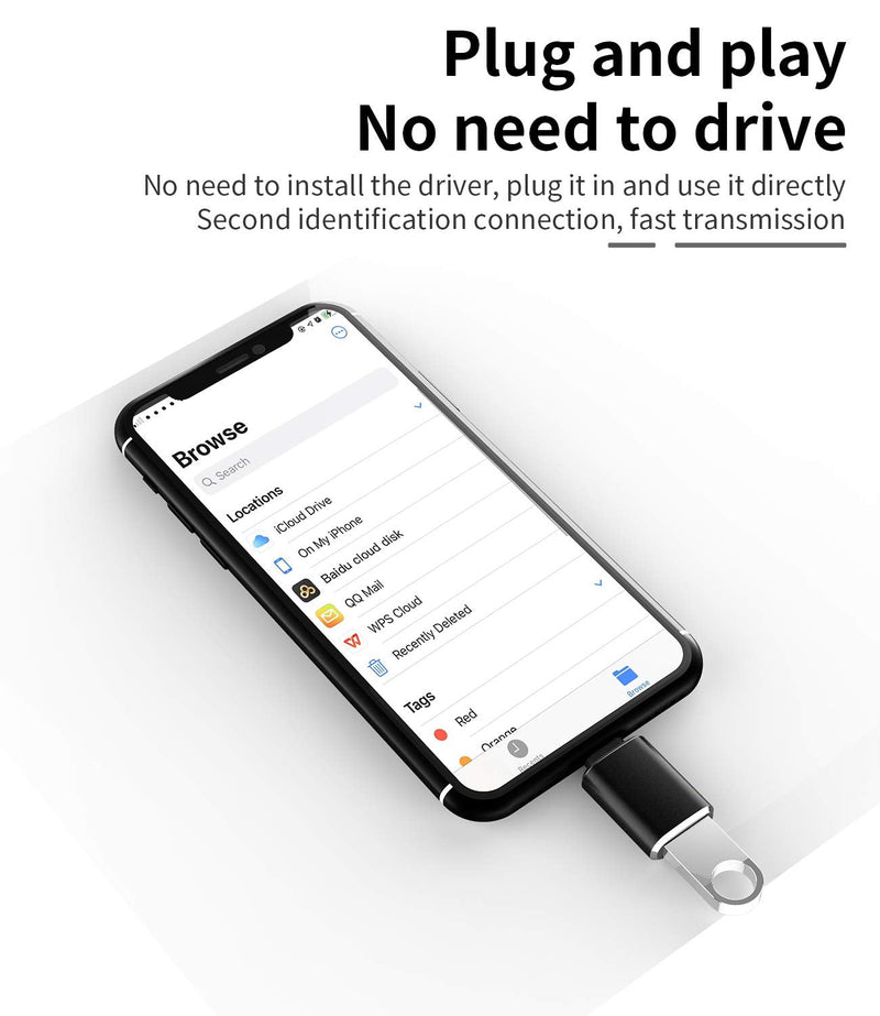 [Australia - AusPower] - Lightning Male to USB3.0 Female Adapter OTG Cable for iPhone 12 11 Xr X XS 8 7 Plus Max Compatible with iPad Air Pro Mini,Support Camera Card Reader Mouse Keyboard Hubs Piano Converter Connect U Disk 