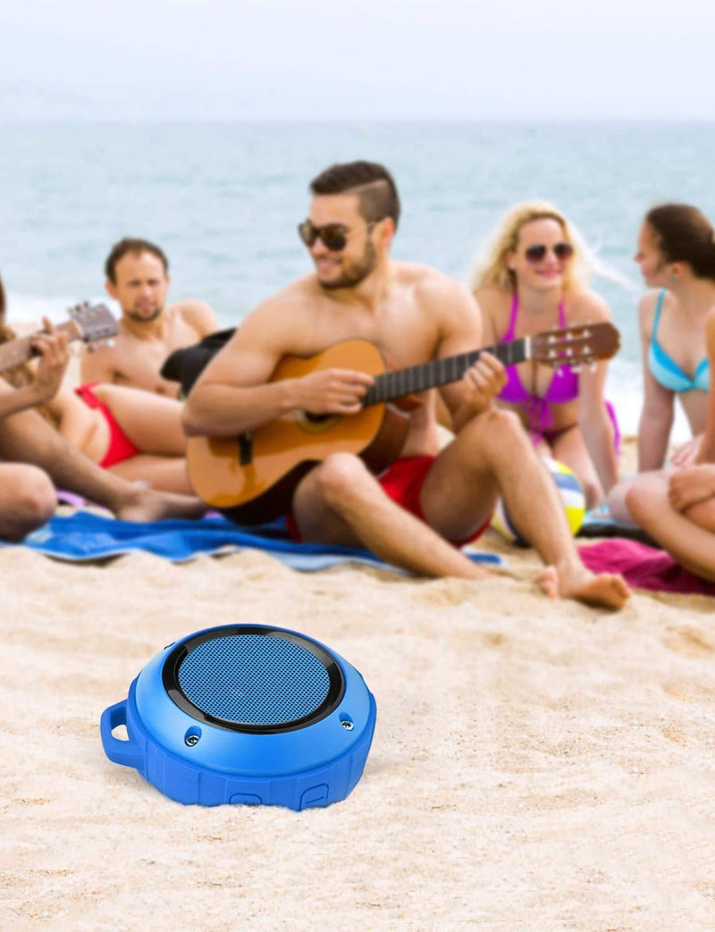 [Australia - AusPower] - Outdoor Waterproof Bluetooth Speaker,Kunodi Wireless Portable Mini Shower Travel Speaker with Subwoofer, Enhanced Bass, Built in Mic for Sports, Pool, Beach, Hiking, Camping (Blue) Blue 