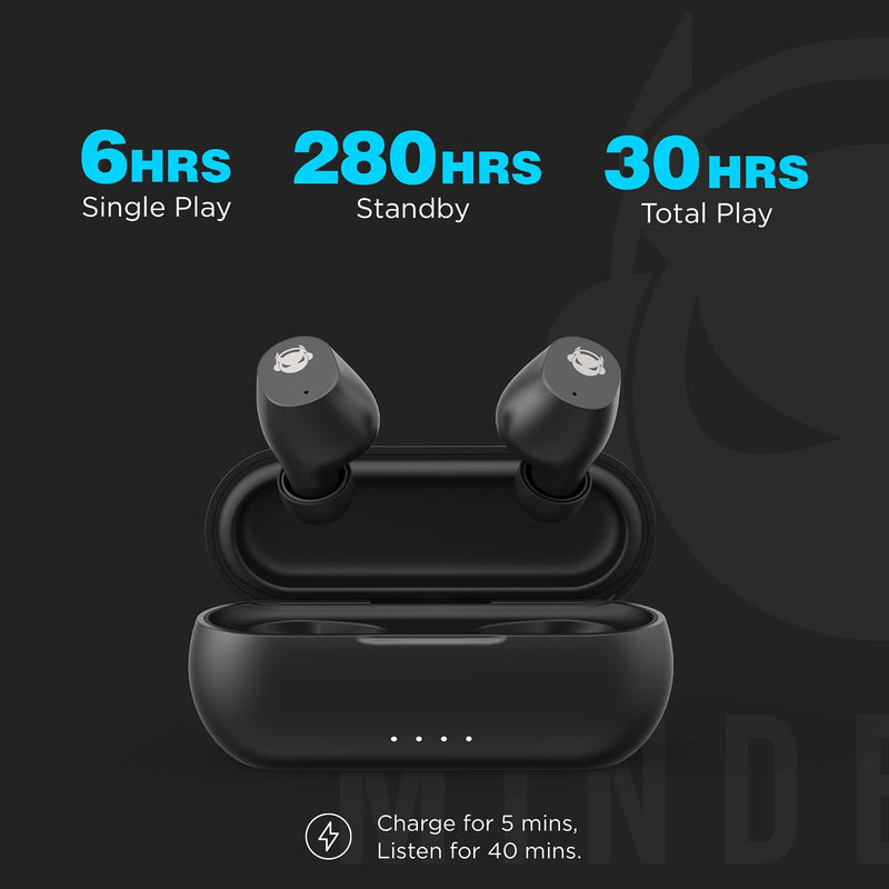 [Australia - AusPower] - True Wireless Earbuds Noise Cancelling With Mic, TWS Stereo Sport Bluetooth Headphones, Portable Charging Case 36 Hrs, Ideal Headset for Business, TV, Sleeping, Computer, iPhone, Android, Xbox One, PC 