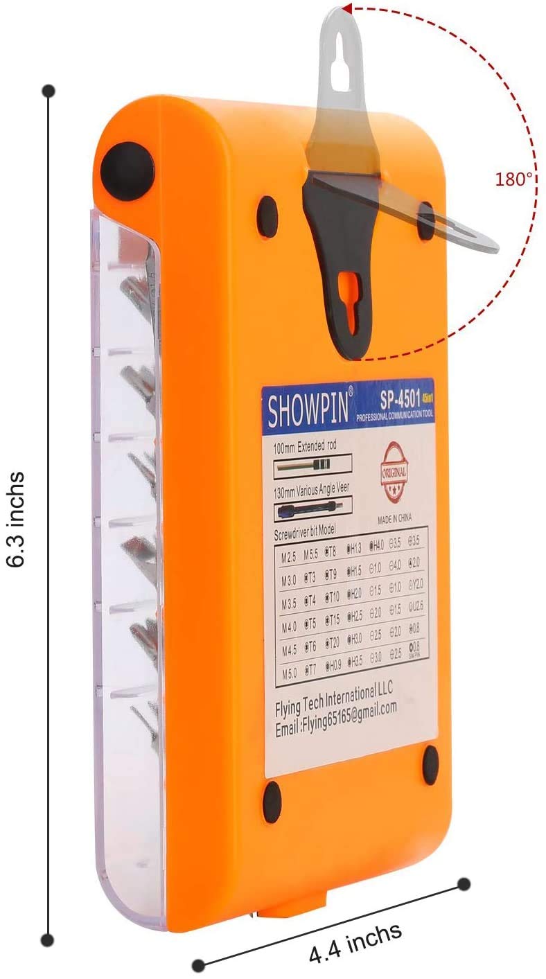 [Australia - AusPower] - Precision Screwdriver Kit, Torx Bit Set Magnetic Driver Kit, Electronics Repair Tool Kit with Magnetizer, Flexible Shaft, Extension Rod, Compatible for iPhone, Mobile Phone, Game Console, PC Repair Orange 