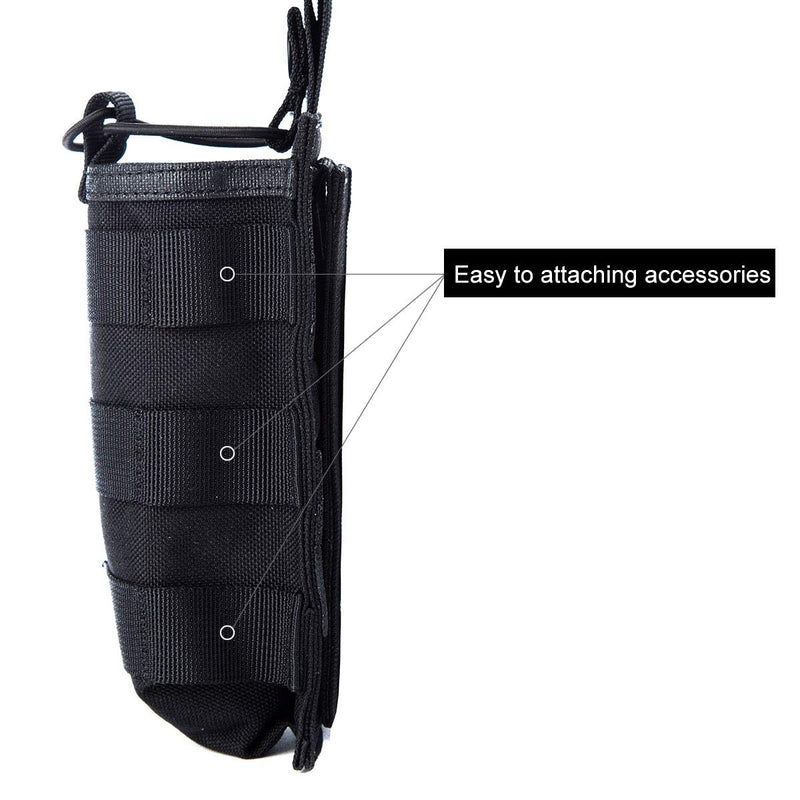 [Australia - AusPower] - Tactical Universal Radio Holster / Radio Pouch Holder Case Bag Military Molle Radio Case for Pofung Motorola Midland CB Walkie Talkies Compatible with 5.11 Bags (Black) by LUITON 