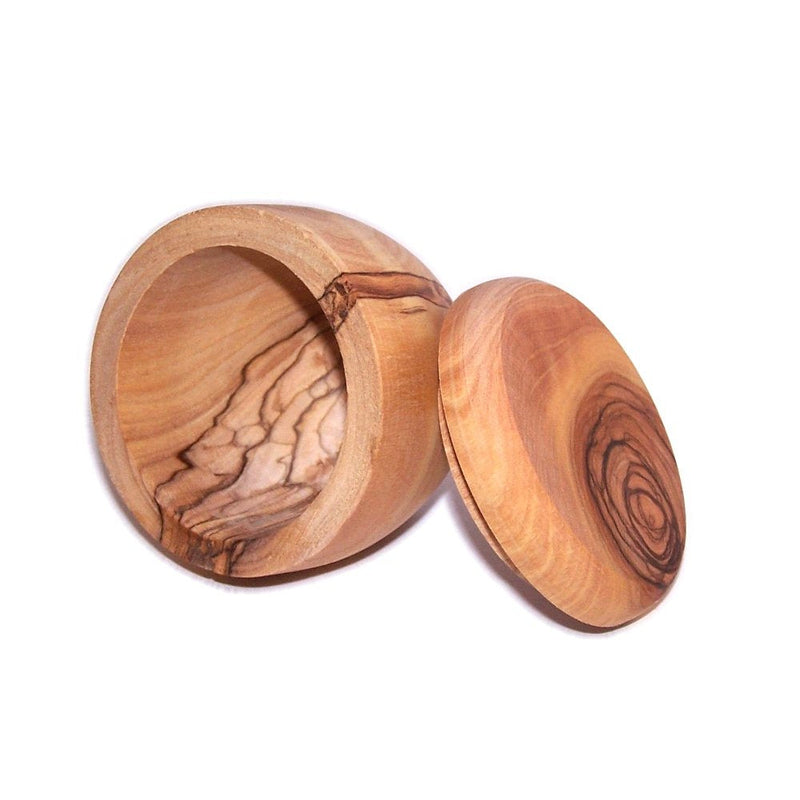 [Australia - AusPower] - Handcrafted olive wood Salt/Sugar keeper (3" in diameter) - Asfour Outlet Trademark 